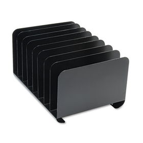 Desktop Vertical Organizer, Eight Sections, Steel, 15 x 11 x 8 1/8, Blacksteelmaster 