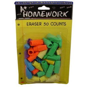 Cap Erasers - Assorted Colors - 50 count Case Pack 48cap 