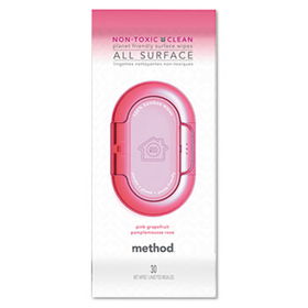 Method 00783 - Flat Pack All Purpose Cleaning Wipe, Bamboo, 30/Pouch, Pink Grapefruit Scentmethod 