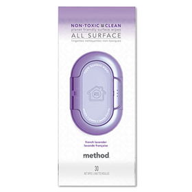 Method 00782 - Flat Pack All Purpose Cleaning Wipe, Bamboo, 30/Pouch, French Lavender Scent