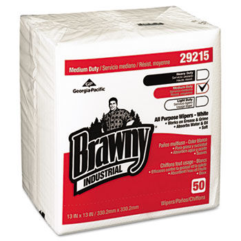 Georgia Pacific 29215 - Brawny Industrial Med. Duty Airlaid 1/4-Fold Wipers,13 x 13, 50/Pack, 16/Cartongeorgia 