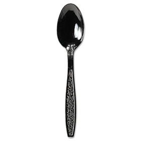 SOLO Cup Company GDR7TS - Guildware Heavyweight Plastic Teaspoons, Black, 1000/Carton