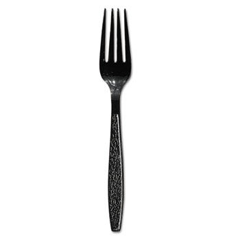 SOLO Cup Company GDR5FK - Guildware Heavyweight Plastic Forks, Black, 1000/Cartonsolo 