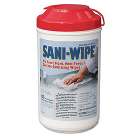 Nice Pak Q94384 - Sani-Wipe Surface Sanitizing Wipes, 7.75 x 10.5, White, 100/Canister, 6/Cartonnice 