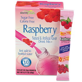 Office Snax 02723 - Flavor Stix for Bottled Water, Sugar-Free, Raspberry, .07 oz, 10/Box