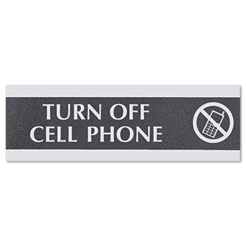 Headline Sign 4759 - Century Series Office Sign,Cell Phones Must Be Turned Off, 9 x 1/2 x 3headline 