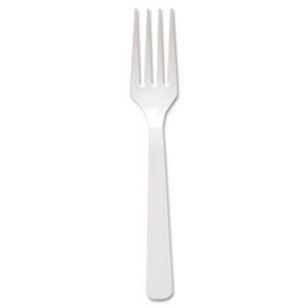 SOLO Cup Company SEL5FW - Simple Elegance Mid-Heavyweight Plastic Forks, White, 1000/Carton