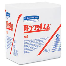 KIMBERLY-CLARK PROFESSIONAL* 41026 - WYPALL X80 Wipers, 1/4-Fold, HYDROKNIT, 12 1/2 x 13, White, 50/Box, 4/Cartonkimberly 
