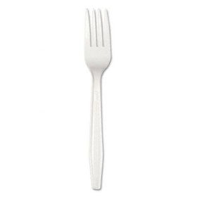 Boardwalk FLPSFKW - Full Length Polystyrene Cutlery, Fork, White, 1000/Carton