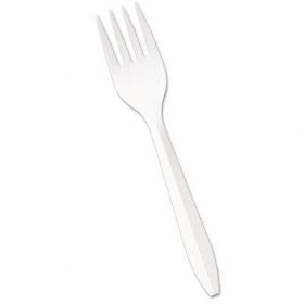 Boardwalk MWPPFK - Mediumweight Polypropylene Cutlery, Fork, White, 1000/Carton