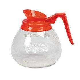 Classic Coffee Concepts 27100 - Glass Decanter Decaf 12 Cup Commercial, Orange Handle