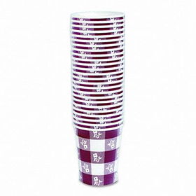 Converting Inc. 52188 - Hot/Cold Cups, Paper, Nine Ounces, Red Gingham, 12 Packs of 25 Per Carton