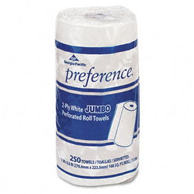 Georgia Pacific 27700 - Perforated Paper Towel, 8-7/8 x 11, White, 250/Roll, 12/Cartongeorgia 