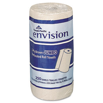 Georgia Pacific 28290 - Envision Perforated Paper Towel, 11 x 8 7/8, Brown, 250/Roll, 12/Cartongeorgia 