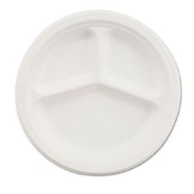 Chinet VISTACT - Paper Dinnerware, 3-Compartment Plate, 9-1/4 Diameter, White, 500/Cartonchinet 