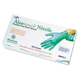 Medline MDS195084 - Aloetouch Disposable Powder-Free Nitrile Exam Gloves, Small, 100 per Box
