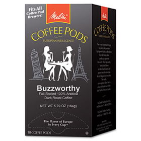 Melitta 75412 - Coffee Pods, Buzzworthy (Dark Roast), 18 Pods/Box