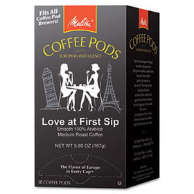 Melitta 75415 - Coffee Pods, Love at First Sip (Medium Roast), 18 Pods/Box