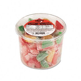 Office Snax 00005 - Assorted Fruit Slices Candy, Individually Wrapped, 2lb Plastic Tuboffice 