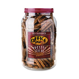 Office Snax AN366 - Pretzel Assortment, Sticks, 22oz Plastic Barrel