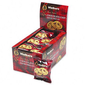 Office Snax W536 - Walker's Shortbread Cookies, Chocolate Chip, 2 Cookies/Pack, 24 Packs/Box