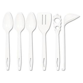 Tablemate 6UTN12PK - Plastic Serving Utensil Set, White, 6/Packtablemate 