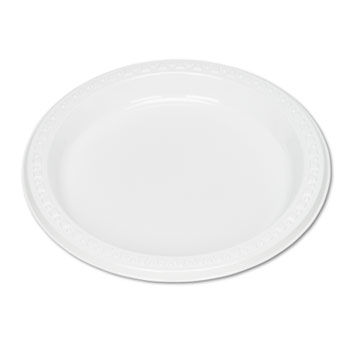 Tablemate 7644WH - Plastic Dinnerware, Plates, 7 Diameter, White, 125/Pack