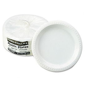 Tablemate TM10644WH - Plastic Dinnerware, Plates, 10-1/4 Diameter, White, 125/Packtablemate 