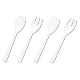 Tablemate W95PK4 - Table Set Plastic Serving Forks & Spoons, White, 2/Pack, 12 Packs/Boxtablemate 