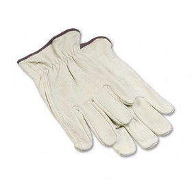 United Facility Supply 8060L - Cowhide Grain Leather Drivers' Gloves, Large, Buff, Pair