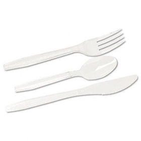 Boardwalk PWCPC3606 - Heavyweight Plastic Cutlery, Full-Length, 120 Each Fork/Knife/Teaspoon, 360/Packboardwalk 