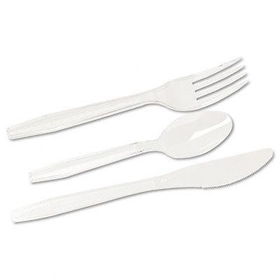Boardwalk PWCPC3606 - Heavyweight Plastic Cutlery, Full-Length, 120 Each Fork/Knife/Teaspoon, 360/Pack