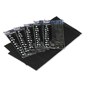 Tablemate 549BK - Table Set Rectangular Table Covers, Heavyweight Plastic, 54 x 108, Black, 6/Pack