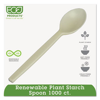 Eco-Products EPS003 - Plant Starch Teaspoon, Cream, 1000/Carton