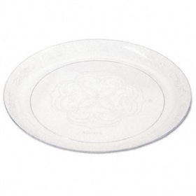 Tablemate PW2530 - Plastic Dinnerware, Plates, 9 Diameter, Scroll, Clear, 25/Packtablemate 