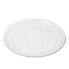 Tablemate PW2510 - Plastic Dinnerware, Plates, 6 Diameter, Scroll, Clear, 25/Packtablemate 