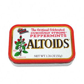 Office Snax 15892 - Altoids Peppermint Candy, 12 1.76oz Tin Containers/Box