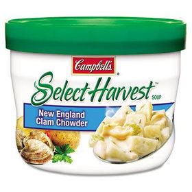 Campbells 14917 - Microwaveable Select Soup, Clam Chowder, 15.3oz Can, 8 Cans/Box
