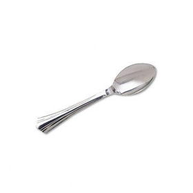 WNA 62080 - Reflections Heavyweight Plastic Utensils, Spoon, 80/Box, Silverwna 