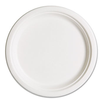 Eco-Products EPP005 - Compostable Sugarcane Dinnerware, 10 Plate, Natural White, 500/Carton