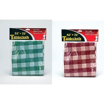 52""X72"" Plaid Plastic Tablecloth Case Pack 24plastic 