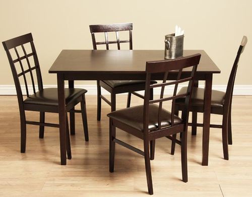 Justin 5-piece Bi-cast Leather and Wood Dining Setjustin 