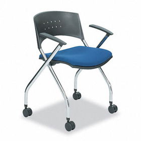 Safco 3481BU - xtc. Folding Nesting Chairs, Blue Fabric Upholstered Seat, 2/Cartonsafco 