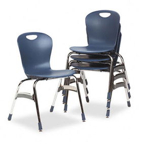 Virco ZU41851 - Ergonomic Stack Chair, 18 High Zuma Bucket Seat, Navy, 4/Carton