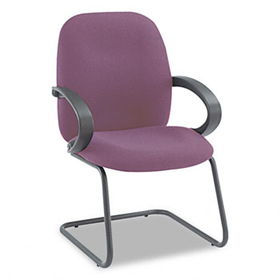 Global 4565BKIM52 - Enterprise Management Series Side Arm Chair, Burgundy Fabric