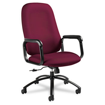 Max Series High-Back Pneumatic Tilt Chair, Burgundy Fabric, Black Frame