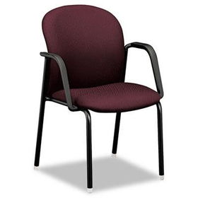 HON MAG1ENT69T - Mirus Series Guest Chair with Arms, Wine Fabric Upholstery