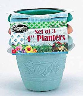 3 Pack of Plastic Planters Case Pack 72plastic 