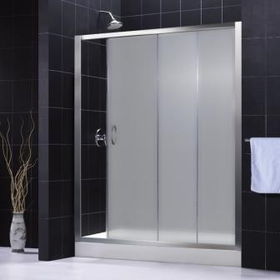 Infinity Shower Door Frosted Glass Chrome Finish