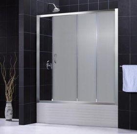 Infinity Tub Door Frosted Glass White Finish